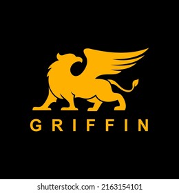 gold griffin vector logo template