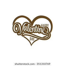 Gold grunge stamp with  the text Happy Valentine