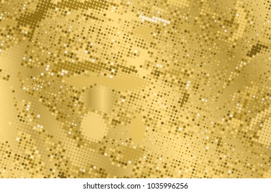 Gold grunge texture. Abstract halftone background. Vector pattern.