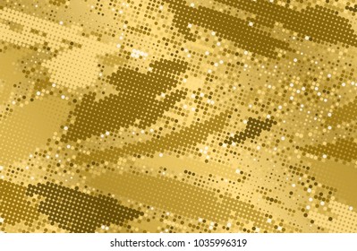 Gold grunge texture. Abstract halftone background. Vector pattern.