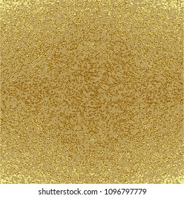 Gold grunge texture to create distressed effect. Patina scratch golden elements. Vintage abstract illustration.