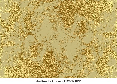 Gold grunge texture to create distressed effect. Patina scratch, cracks golden elements. Vintage abstract illustration. Surface Crack . Overlay distress grain graphic design