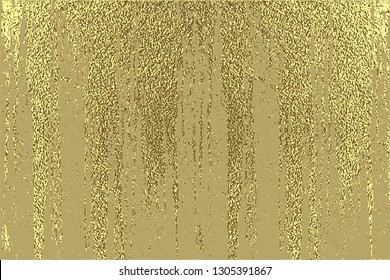 Gold grunge texture to create distressed effect. Patina scratch, cracks golden elements. Vintage abstract illustration. Surface Crack . Overlay distress grain graphic design