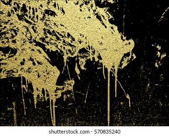 Gold grunge texture to create distressed effect. Patina scratch golden elements. Vintage abstract illustration. Bright sketch surface . Overlay distress grain graphic design.