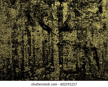 Gold grunge texture to create distressed effect. Patina scratch golden elements. Vintage abstract illustration. Bright sketch surface . Overlay distress grain graphic design