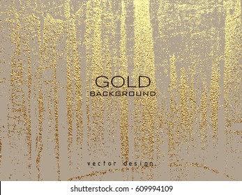 Gold Grunge Texture To Create Distressed Effect. Patina Scratch Golden Elements. Vintage Abstract Illustration. Bright Sketch Surface . Overlay Distress Grain Graphic Design.