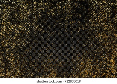 Gold grunge texture to create distressed effect. Patina scratch golden elements. Vintage abstract illustration. Bright sketch surface . Overlay distress grain graphic design