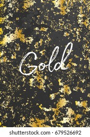 Gold grunge texture. Golden elements. Distressed effect. Stylish modern background decoration. Vector illustration