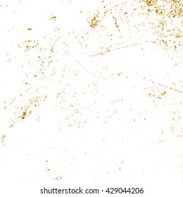 Gold grunge texture. Patina scratch golden elements. Sketch texture to create distressed effect. Overlay distress grain graphic design. Stylish modern dirty background decoration. Vector illustration