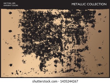 Gold grunge texture with shiny effect. Scratched patina golden background elements. Gold marbling texture design for poster, brochure, invitation, cover book, catalog, wrap paper, present.
