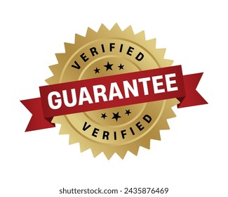 Gold Guarantee Stamp.Guarantee Round Sign With Ribbon