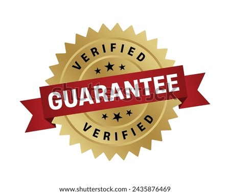 Gold Guarantee Stamp.Guarantee Round Sign With Ribbon