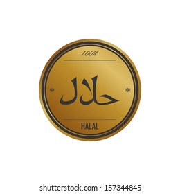 gold halal label