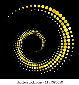 Gold halftone background. Original unusual abstract vector illustration.