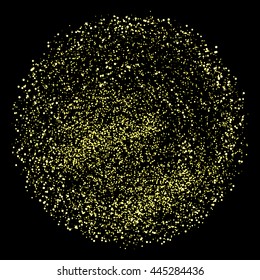 Gold halftone circle vector.Template for your design, invitation.