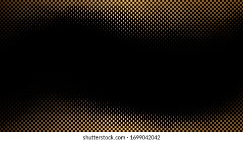 Gold halftone hexagon effect fade black background  RTS technology background  Halftone Hex Pattern  Pop art vector illustration  Retro Tech Wallpaper