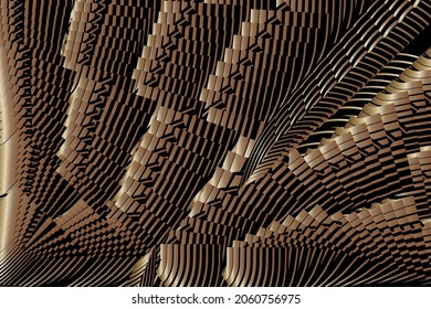 Gold-Halbtonlinien-Muster, kreativer geometrischer Hintergrund, Vektorgrafik moderner Design.