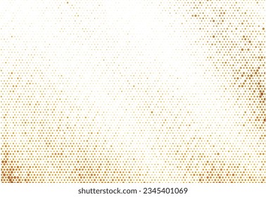 Gold halftone on black background. Vector golden glitter with dotted sparkles or halftone shine pattern texture Pop Art Style Background. 