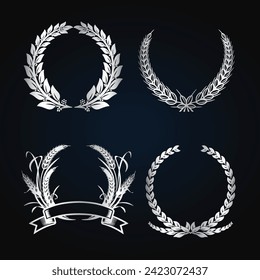 Gold Halftone round frame. Golden luxury Halftone circle logo. Dots emblem. Dotted texture border. Vector illustration isolated on white background.