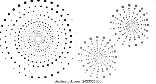 Gold Halftone round frame. Golden luxury Halftone circle logo