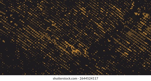 Gold Halftone round frame. Golden luxury Halftone circle logo. Dots emblem. Dotted texture border. Vector illustration isolated  modern