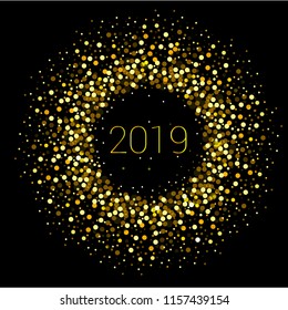 Gold halftone vector frame new 2019