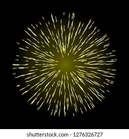 Gold halo angel ring in shape of fire circle made of flakes. Isolated on black background. Holy golden nimbus circle aureole, saint symbol. Tattoo reference. Vector.