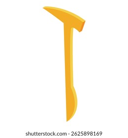 Gold hammer standing upright, representing construction, diy projects, and home improvement