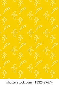 gold hand drawn leaves pattern. editable vector and background.