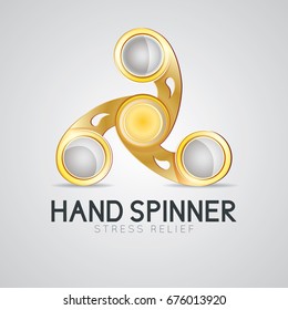 Gold hand spinner fidget toy. Hand fidget spinner toy stress and anxiety relief 