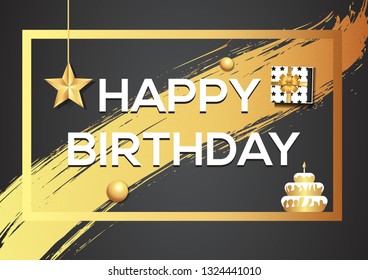 Gold Happy birthday background