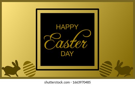 Gold Happy Easter, simple elegant card background