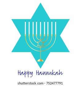 gold happy  Hannukah menorah graphic