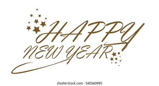 Gold Happy New Year Text Greeting Stock Vector (Royalty Free) 540360985 ...