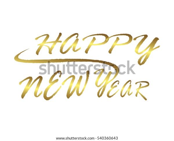 Gold Happy New Year Text Greeting Stock Vector (Royalty Free) 540360643