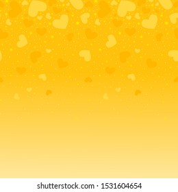 Gold happy Valentine's day background with confetti hearts. Mother's day,  wedding, birthday background
