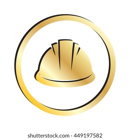 Gold Hard Hat Construction Icon