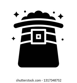Gold in hat vector, Feast of Saint Patrick line style icon