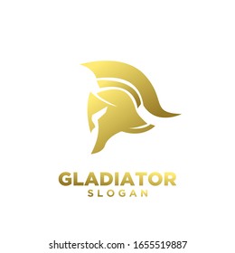 gold head gladiator spartan logo icon design