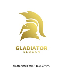 gold head gladiator spartan logo icon design