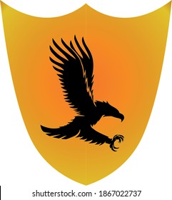 gold head of hawk falcon eagle vector Logo design icon illustration template