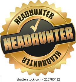 gold headhunter vector eps10 sign