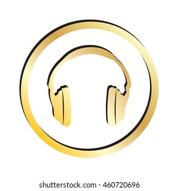 Gold Headphones Icon