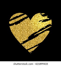gold heart. 