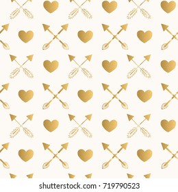 Gold heart and arrow background