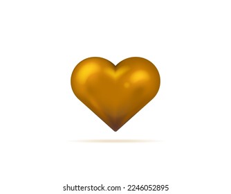 gold heart balloon. icon or symbol of loves. happy valentine's day. 3d and realistic concept design. vector elements. shining, glossy, and looks luxurious