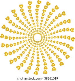 Gold heart circle
