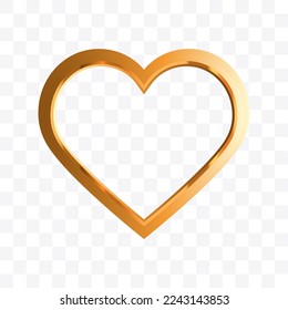 Diseño de elementos del corazón dorado. Ilustración vectorial