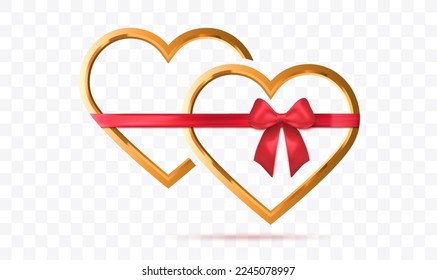 Gold Heart Element Design. Vector Illustration