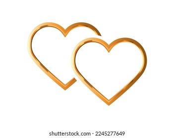 Gold Heart Element Design. Vector Illustration